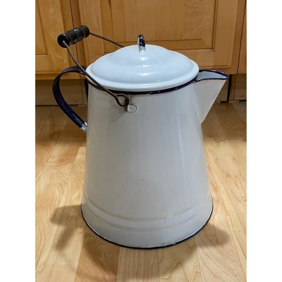 Large enamelware coffee pot